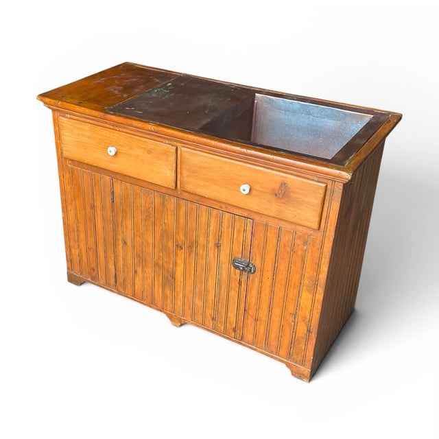 Antique Bead Board Dry Sink For Sale - Image 10 of 12