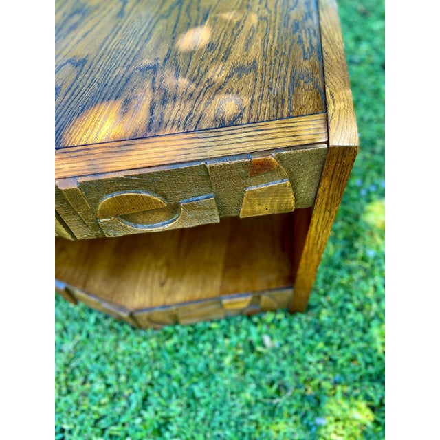 Mid 20th Century Brutalist Pueblo Hexagon Side Table For Sale - Image 5 of 13