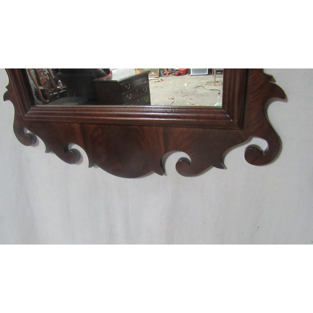 1980s Drexel Chippendale Mirror Mahogany Wall Carved For Sale - Image 5 of 7