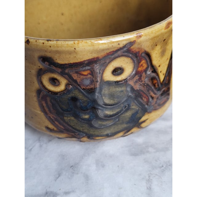 1960s Mid-Century Modern Owl Ceramic Cups - Pair For Sale - Image 4 of 12