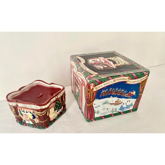 Vintage Fitz and Floyd "The Night Before Christmas" Scented Candle in Hand-Painted Ceramic For Sale - Image 11 of 15