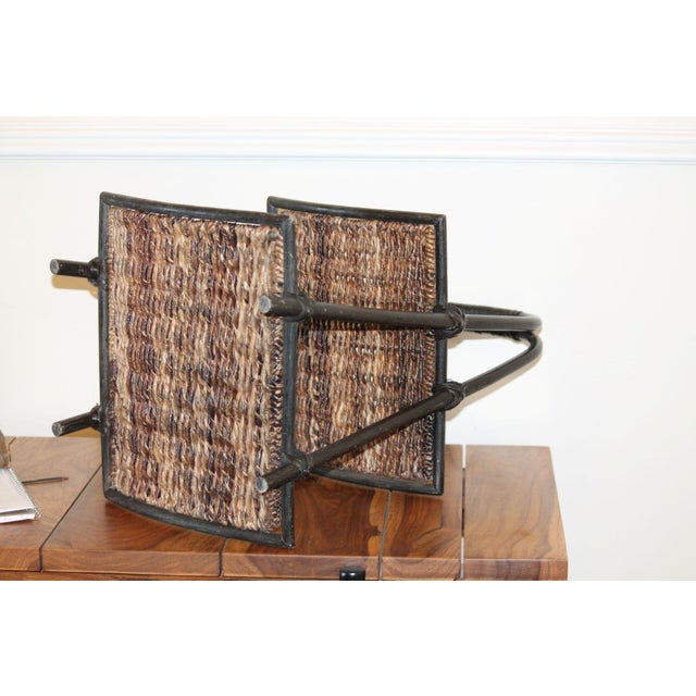 Vintage 2-Tier Boho Rattan and Bamboo Shelf For Sale - Image 10 of 10