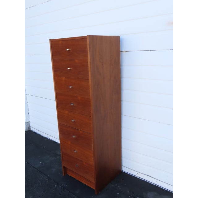 Mid-Century Modern Mid Century Danish Modern Tall Narrow Lingerie Jewelry Chest 6628 For Sale - Image 3 of 15