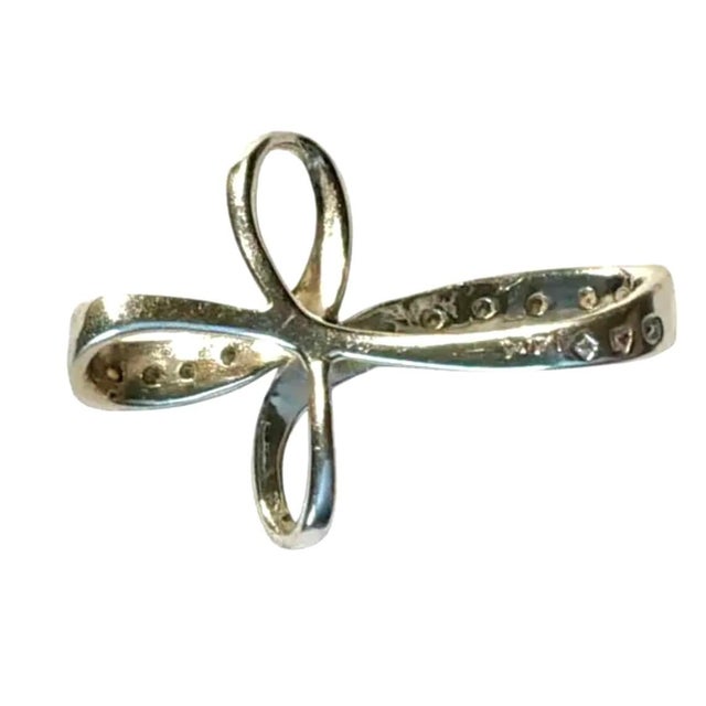Vintage 14k White Gold Diamond Cross Pendant, Mid-20th Century For Sale In Tampa - Image 6 of 8