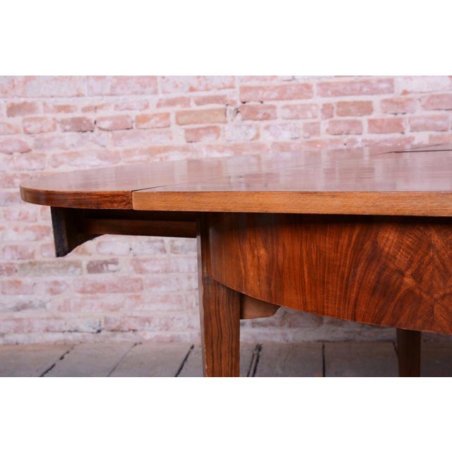 Art Deco Extendable Dining Table in Walnut, Czech, 1920s For Sale - Image 4 of 18