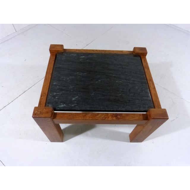 1970s Brutalist Coffee Table in Oak & Stone, 1970s For Sale - Image 5 of 16