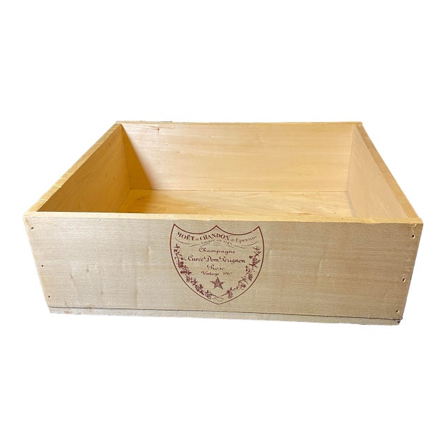 Vintage Dom Pérignon Champagne Crate – 1982 Cuvée Rosé – Authentic Wooden Wine Box Décor For Sale