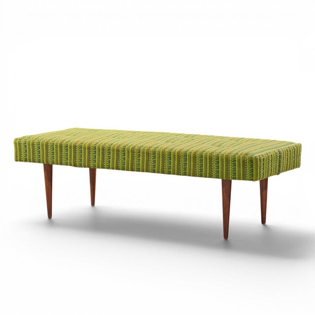 Mid-Century Modern Milo Baughman for Thayer Coggin Mid Century Walnut Upholstered Bench For Sale - Image 3 of 10