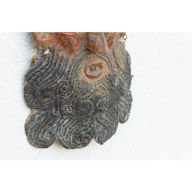 Folk Art Vintage Mexican Folk Art Painted Mask For Sale - Image 3 of 8