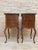Wood Louis XV Style Walnut Nightstands with Marble Top, 1930s, Set of 2 For Sale - Image 7 of 18