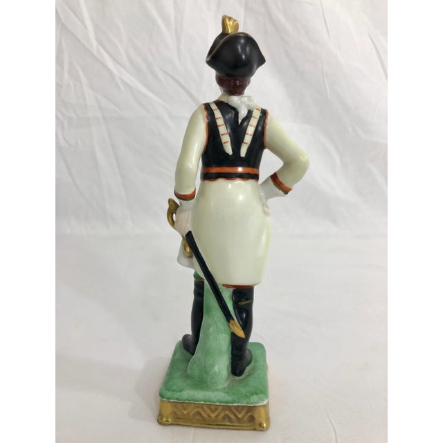 Capodimonte Capodimonte Porcelain Statue of a French Imperial Soldier For Sale - Image 4 of 6