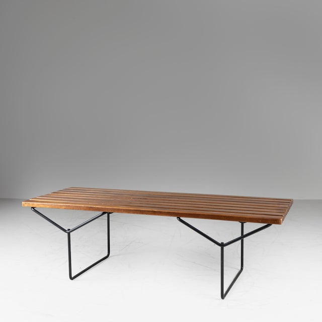 Wooden Slatted Bench from Harry Bertoia, 1960s For Sale - Image 12 of 12