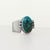 Mid-Century Modern Navajo Delvin John Sterling Silver & Turquoise Cabochon Signet Style Ring For Sale - Image 3 of 11