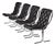Daystrom Black and Chrome Tufted Scoop Chairs Vintage 1970s For Sale