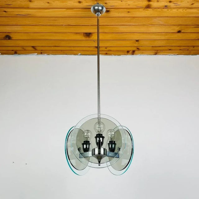 Vintage Art Glass Pendant Lamp by Fontana Arte, 1970s For Sale - Image 13 of 13