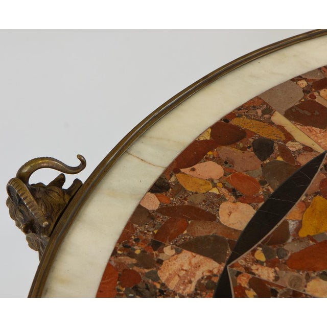 Vintage French Louis XVI Style Marble & Bronze Side Table, 1950s For Sale - Image 14 of 18