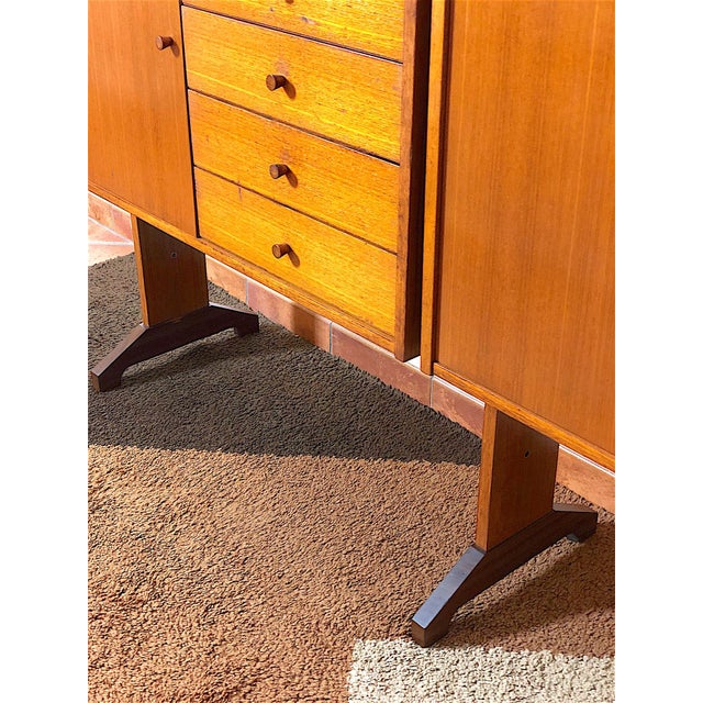 Tan Vintage Double-Sided Bookcase, 1960s For Sale - Image 8 of 16