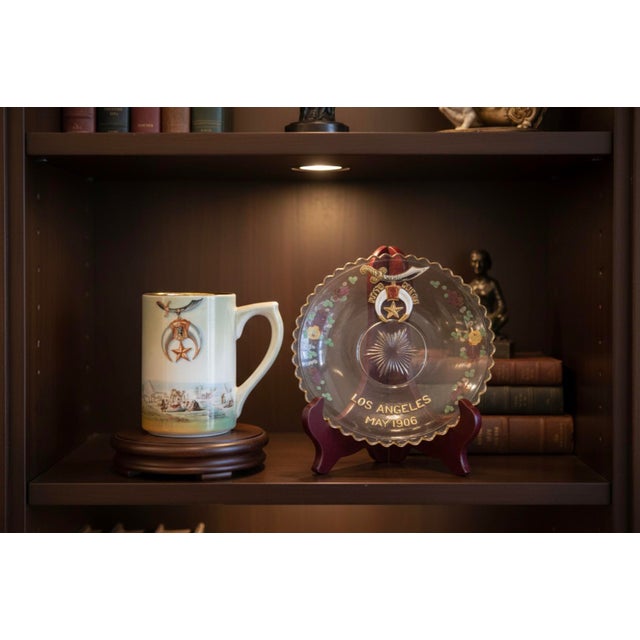 Antique Masonic Shriners Shaving Mug & 1906 Los Angeles Convention Plate For Sale - Image 13 of 13