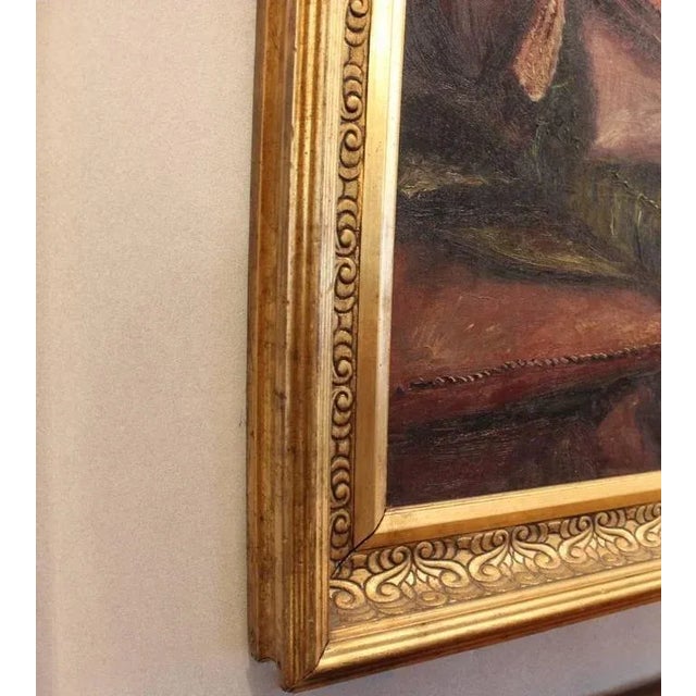 Large painting with motif of a naked woman. The painting is signed O Rosmund and is from circa 1910.
