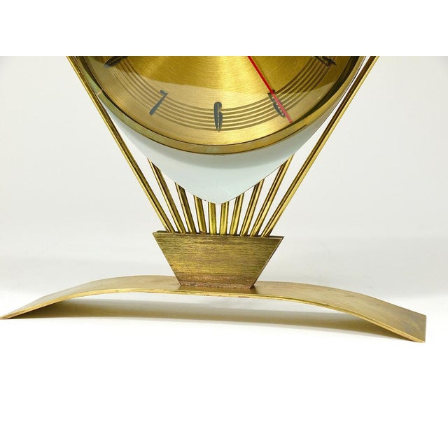 Mid-Century Atlanta Sunburst Brass Clock, 1950s For Sale - Image 14 of 18