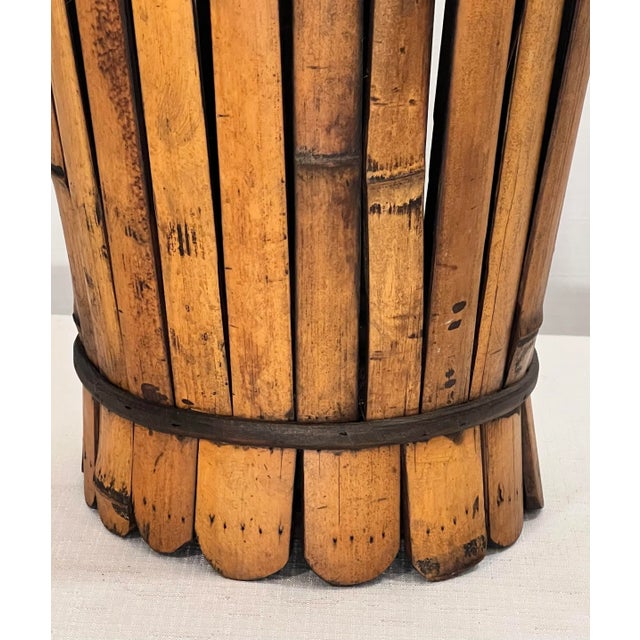 Late 20th Century BoHo Chic Split Bamboo Floor Vase For Sale - Image 5 of 9