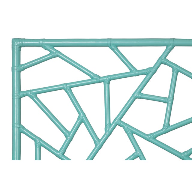 David Francis Tiffany Platform Bed King, Turquoise For Sale - Image 4 of 7