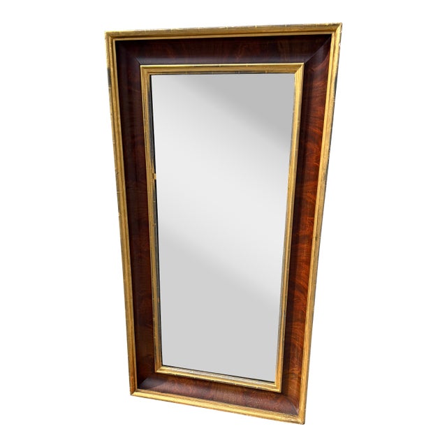 Antique American Empire Mahogany and Gold Paint Ogee Hall Mirror, Circa 1830’s For Sale