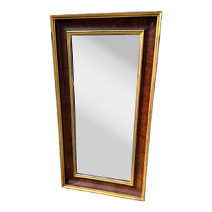 Antique American Empire Mahogany and Gold Paint Ogee Hall Mirror, Circa 1830’s