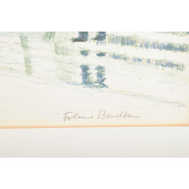 1960s Folmer Bendtsen, Working-Class Neighborhood in Wintertime, 1960, Color Lithograph For Sale - Image 5 of 6