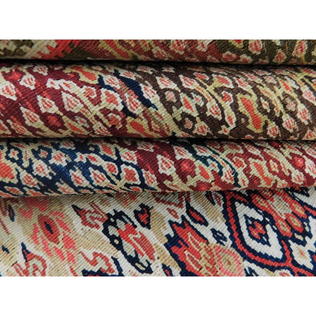 1880's Fine Antique Persian Flatwoven Senneh Kilim Rug 4'4"x 6'8" For Sale - Image 10 of 13