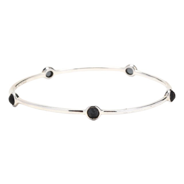 Ippolita Rock Candy Hematite 5 Stone Bangle Bracelet, Sterling Silver For Sale
