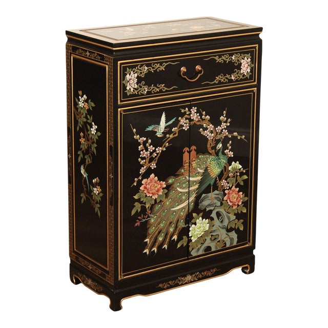 Asian Black Lacquer Storage Chairish
