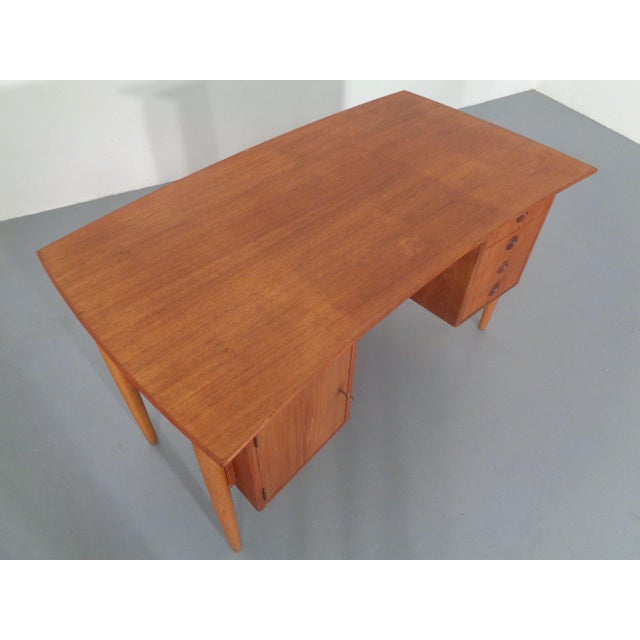 Vintage Danish Curved Teak Desk, 1960s For Sale - Image 11 of 18