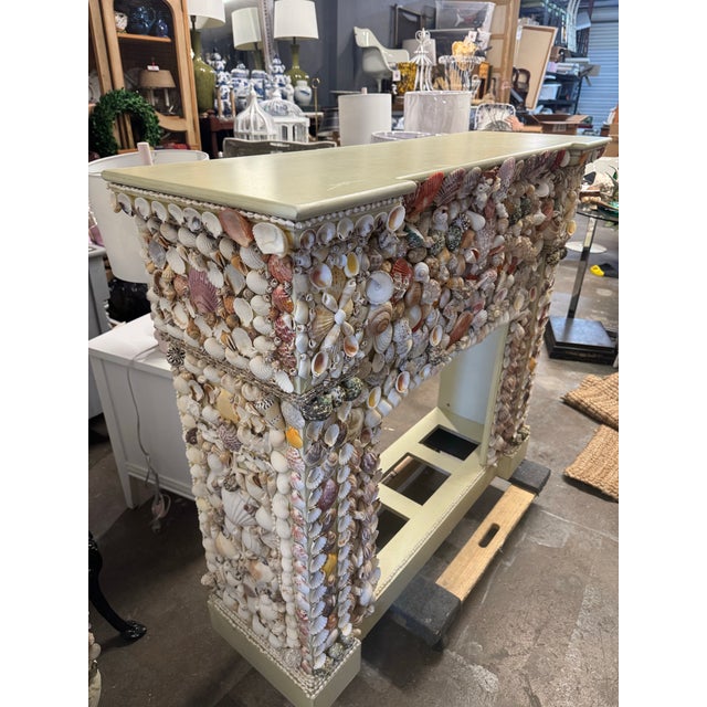 1980s Vintage Seashells Fireplace Surround For Sale - Image 5 of 7