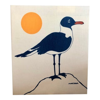 Mid Century Marushka Screenprint on Canvas For Sale