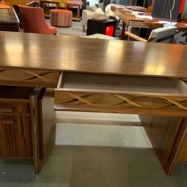 David Linley Attributed to David Linley Helix Inlaid Desk For Sale - Image 4 of 9