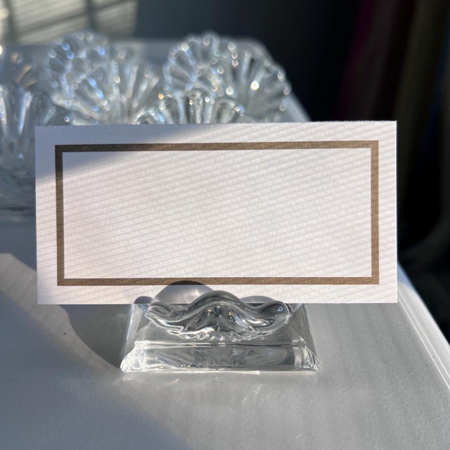 Baccarat "Bambous" Place Card Holders // set of 10 // luxury French crystal // wedding gift // head table decor // elegant dining table For Sale In Kansas City - Image 6 of 9