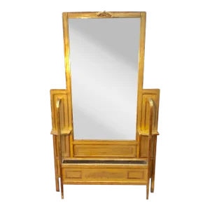 Early 1900s French Art Deco Gold Gilt Hall Mirror Jardinere