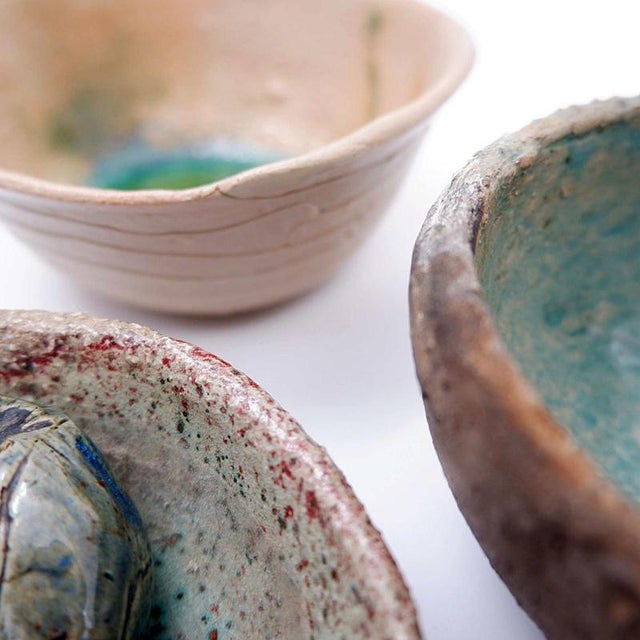 Green Decorative Ceramics by N. Lebrun for Fond d'Atelier, Belgium, 1970s, Set of 6 For Sale - Image 6 of 13