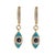 Turquoise Sparkly Evil Eye Gold Plated Earrings, A Pair For Sale In Miami - Image 6 of 6