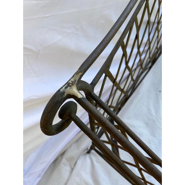 Vintage Lattice Iron Outdoor Bench For Sale - Image 10 of 13