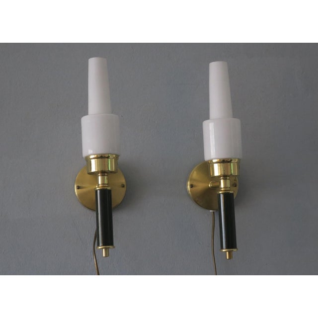 Vintage Swedish Wall Lights in Brass and Glass by C. E. Fors for Ewa Värnamo, Set of 2 For Sale - Image 10 of 10