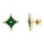 18k Yellow Gold 5.241ct Malachite Diamond Sparkle Stud Earrings by VRJewels- A Pair For Sale