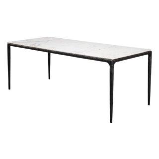 Modern Iron and Marble Dining Table For Sale