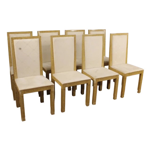 Italian Lacquered and Painted Chairs, 1970s, Set of 8 For Sale