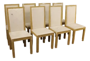 Italian Lacquered and Painted Chairs, 1970s, Set of 8