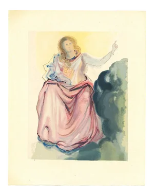 Salvador Dalí­, Beatrice Resolves Dante's Doubts, Original Woodcut, 1963