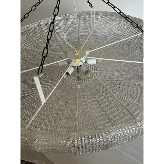 Contemporary Striped Transparent Murano Glass Pendant by Simoeng For Sale - Image 3 of 6