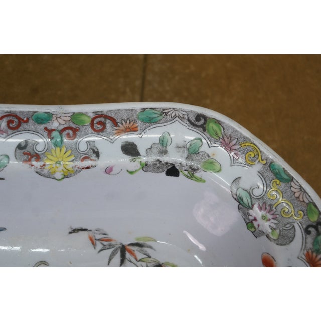 Early 19th Century Antique 1825 Stephan Folch Bamboo & Basket Ironstone China Serving Bowl Imari - Set of 2 For Sale - Image 5 of 11