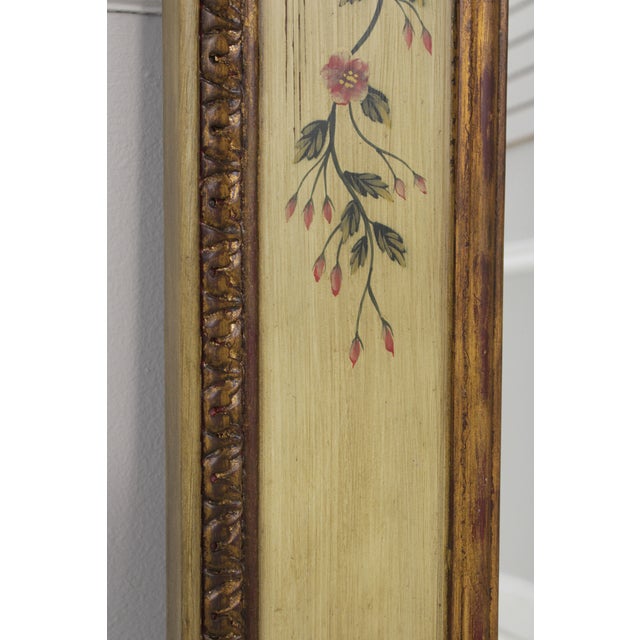 Decorative Venetian Hand Painted Gilt Frame Floral Wall Mirror For Sale - Image 10 of 12